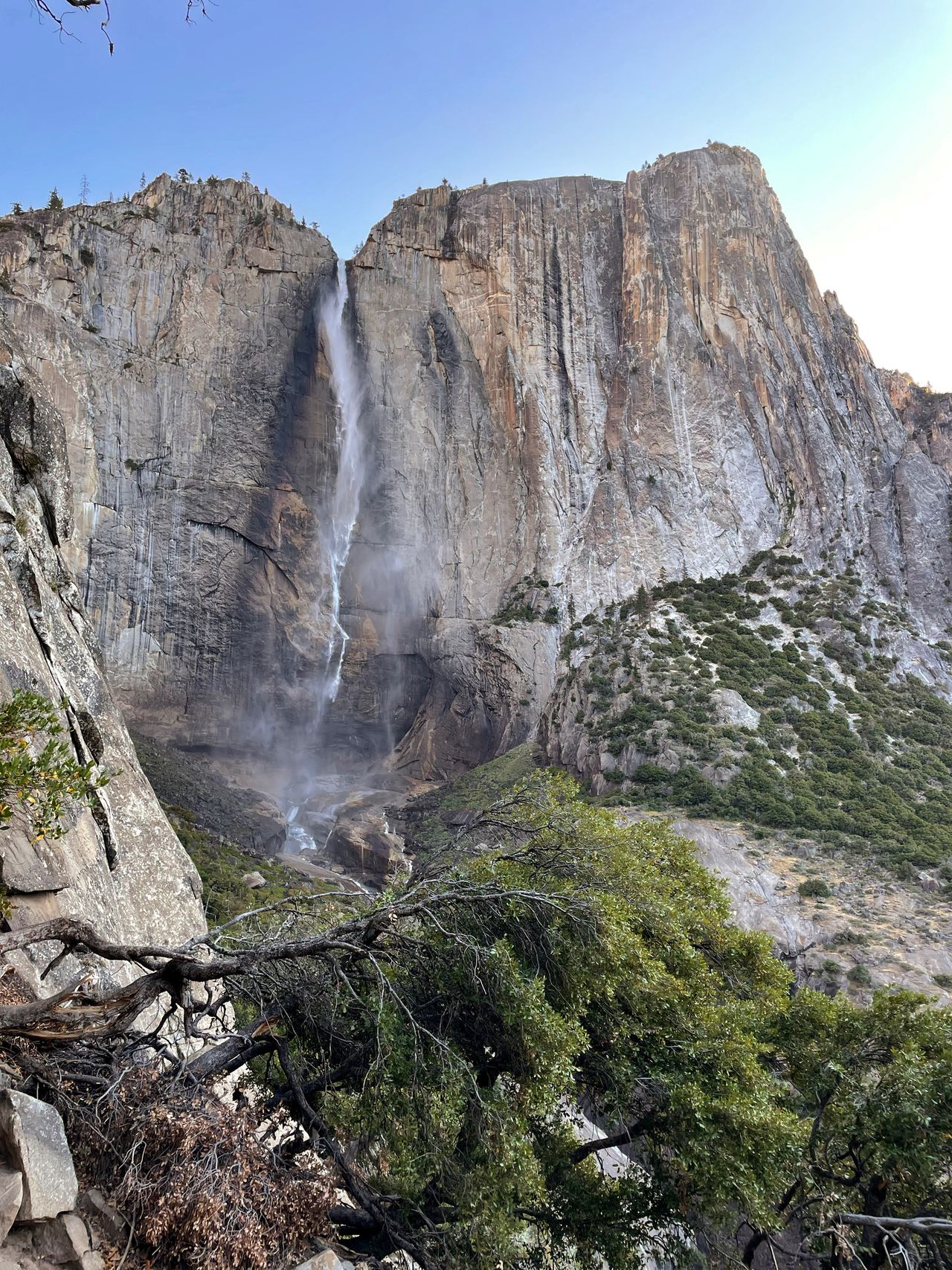 Upper Yosemite Falls from from the top of Lower Yosemite Falls