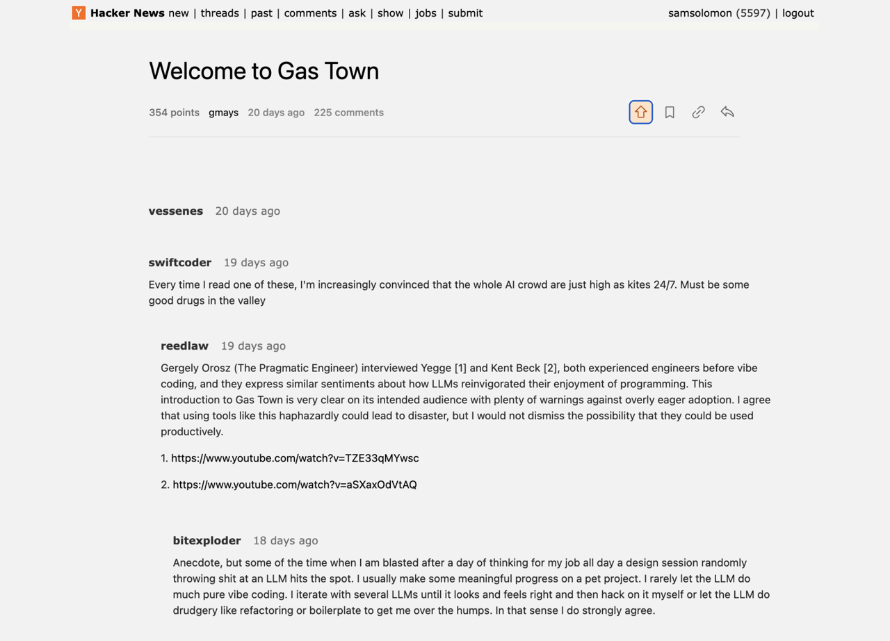 A screenshot of Hacker News with the Zen HN extension.