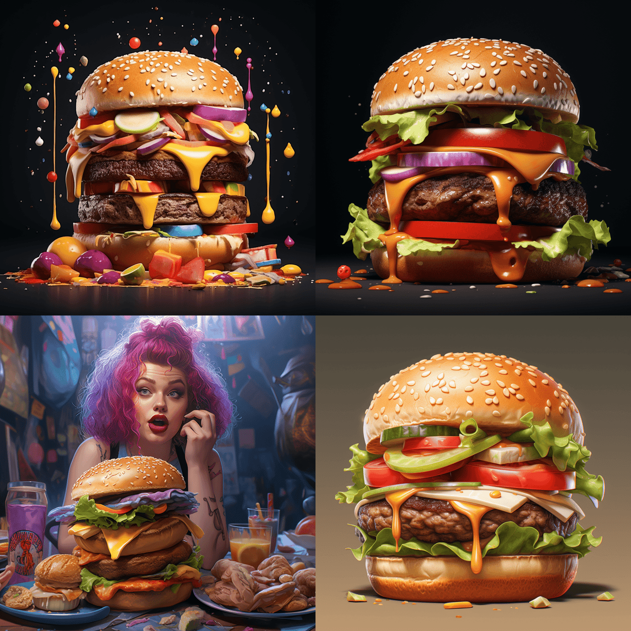 Midjourney result for burger emoji