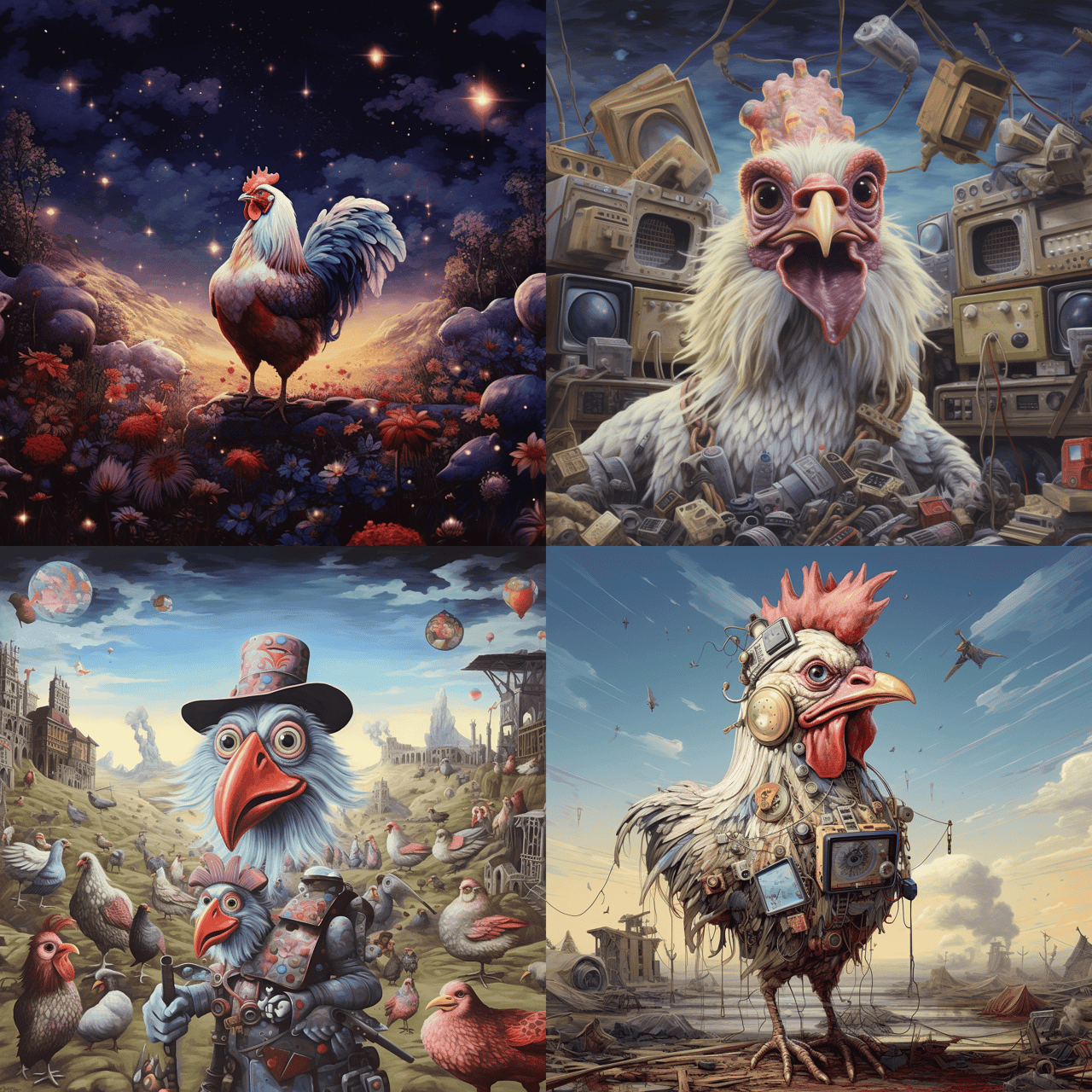 Midjourney result for chicken emoji