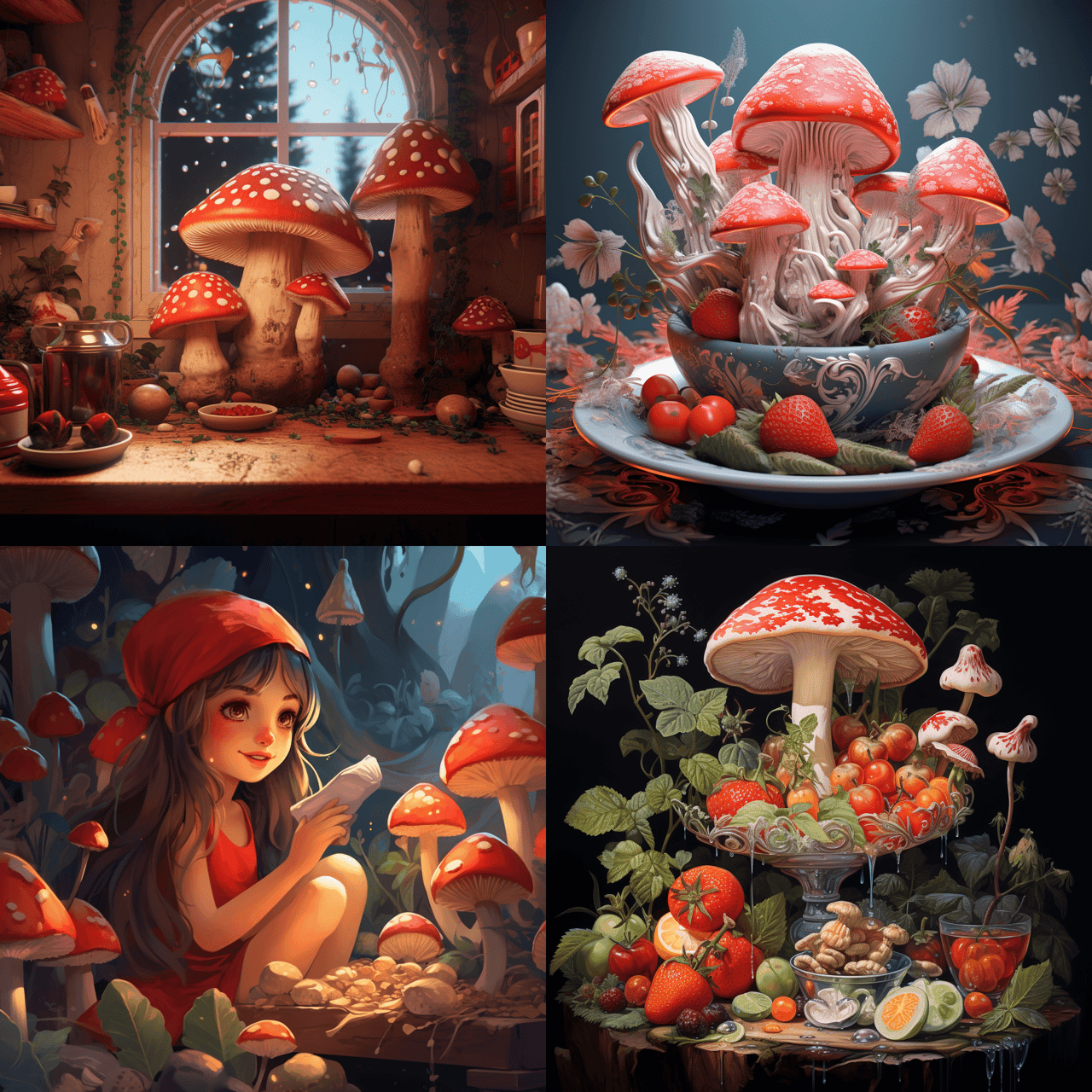 Midjourney result for mushroom emoji