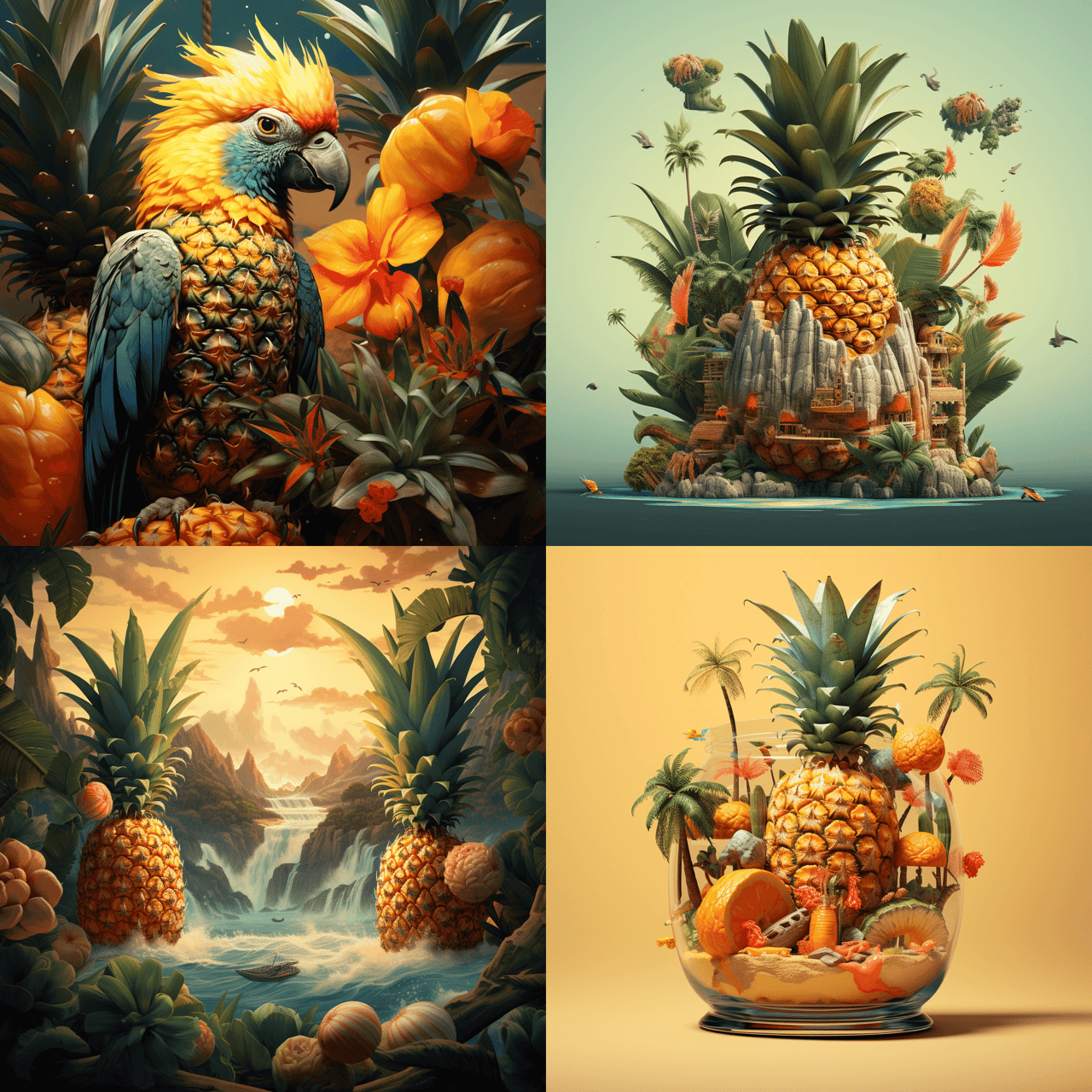 Midjourney result for pineapple emoji
