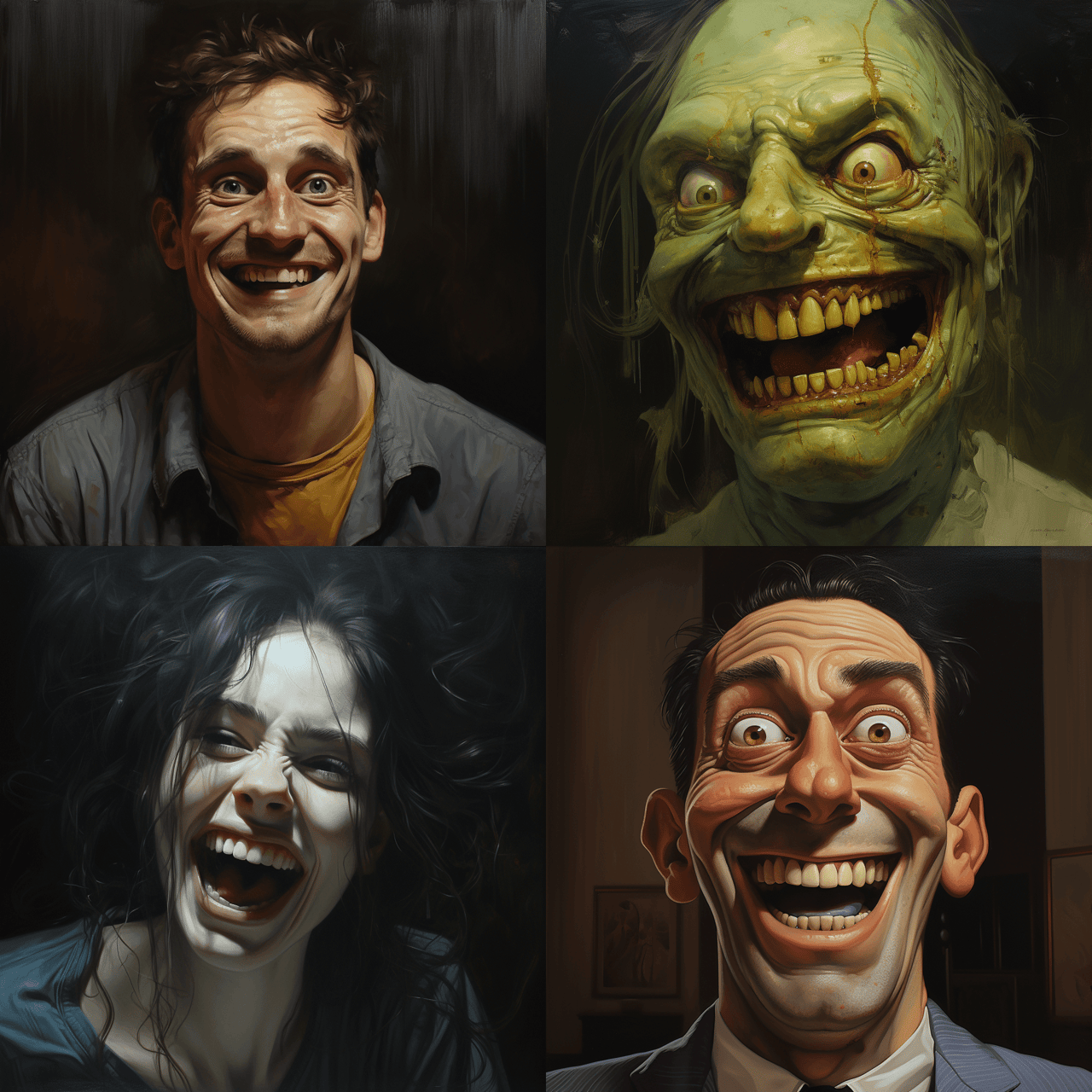 Midjourney result for grinning face with seed