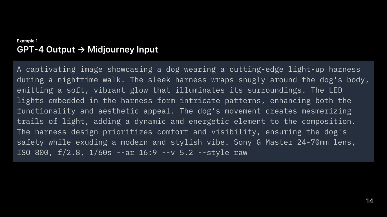 ChatGPT-expanded prompt for a light-up dog harness