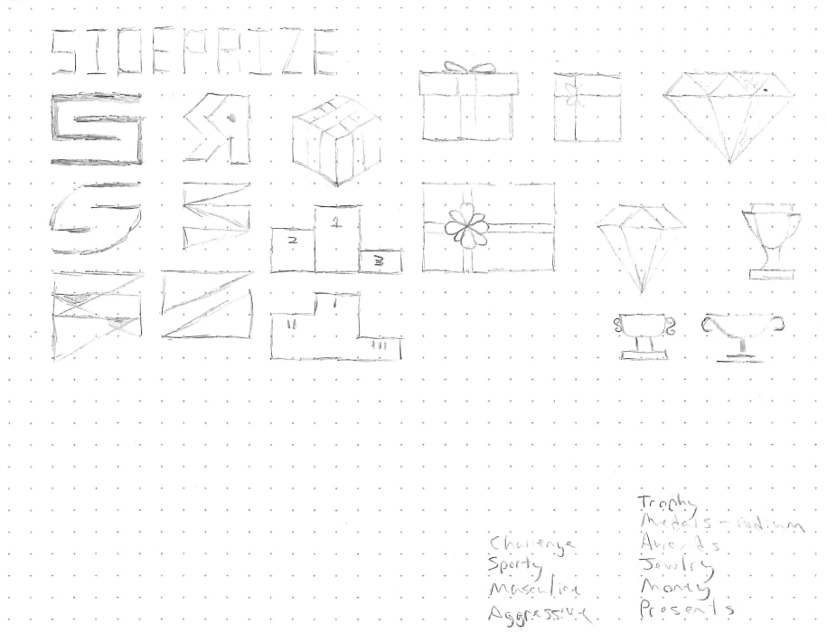 Hand-drawn S logo sketches