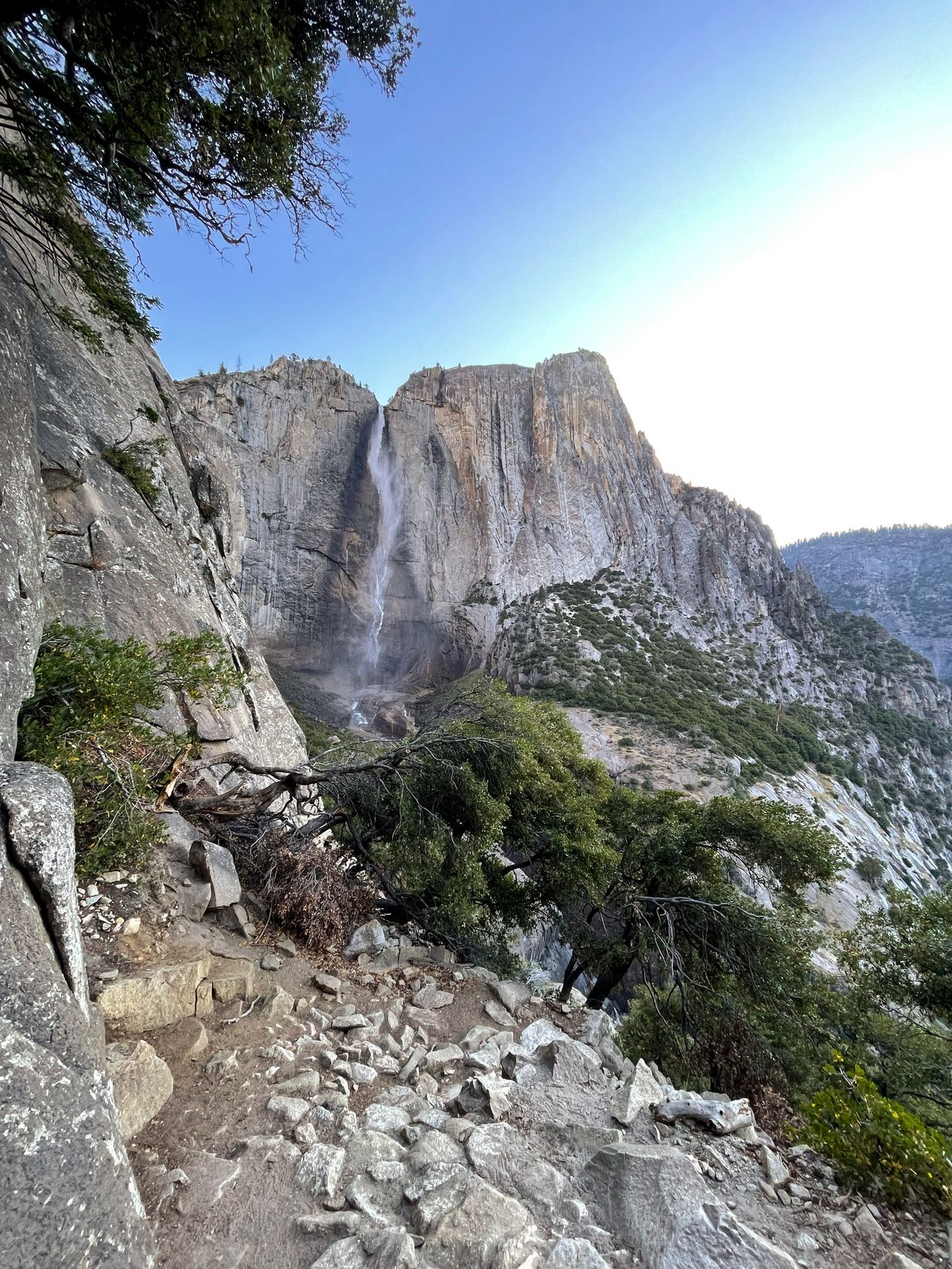 Upper Yosemite Falls from from the top of Lower Yosemite Falls