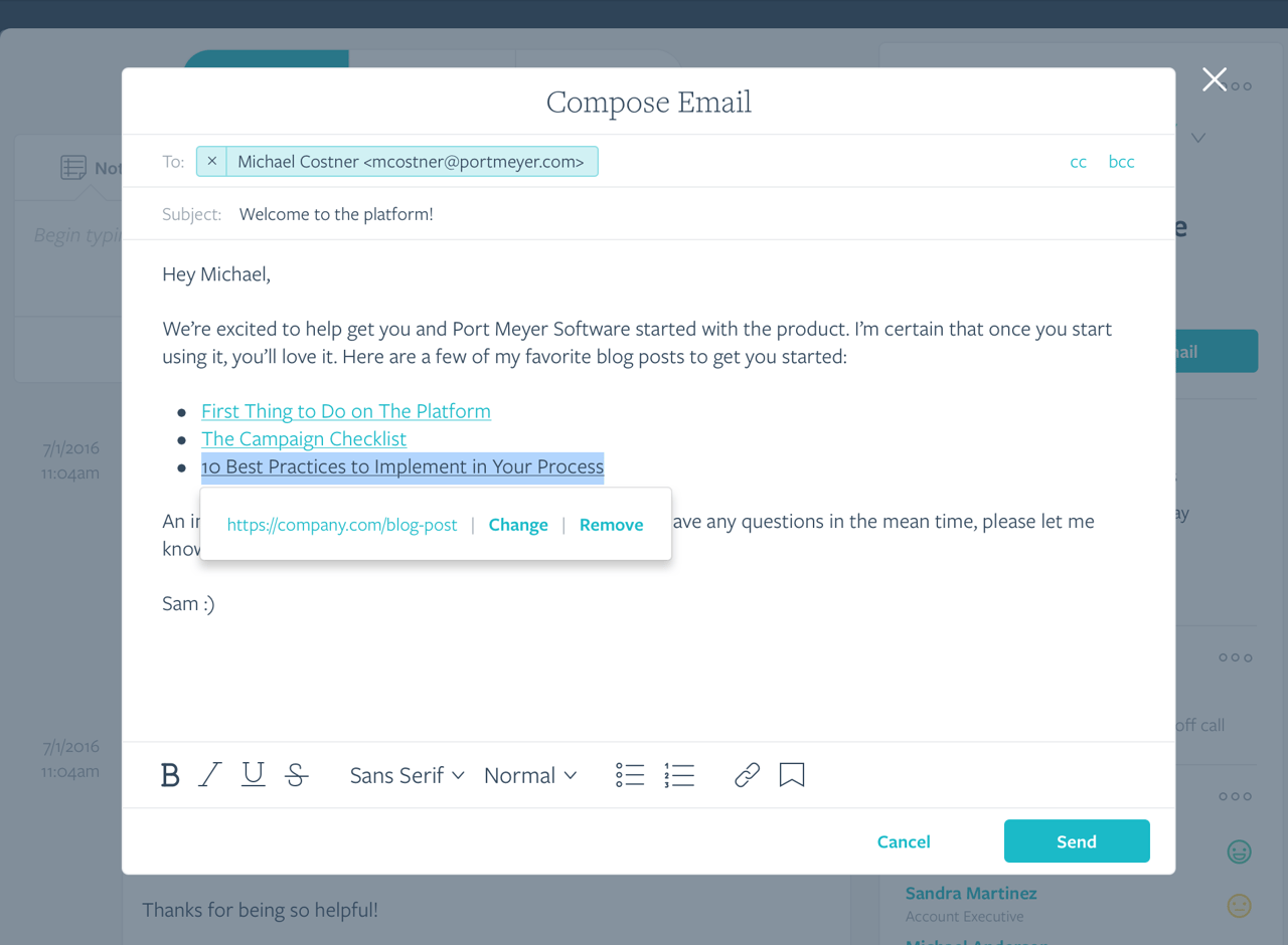 Compose Edit Link