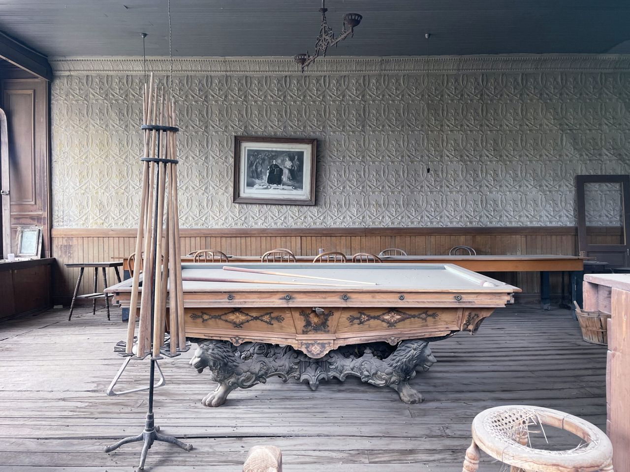 An old pool table.
