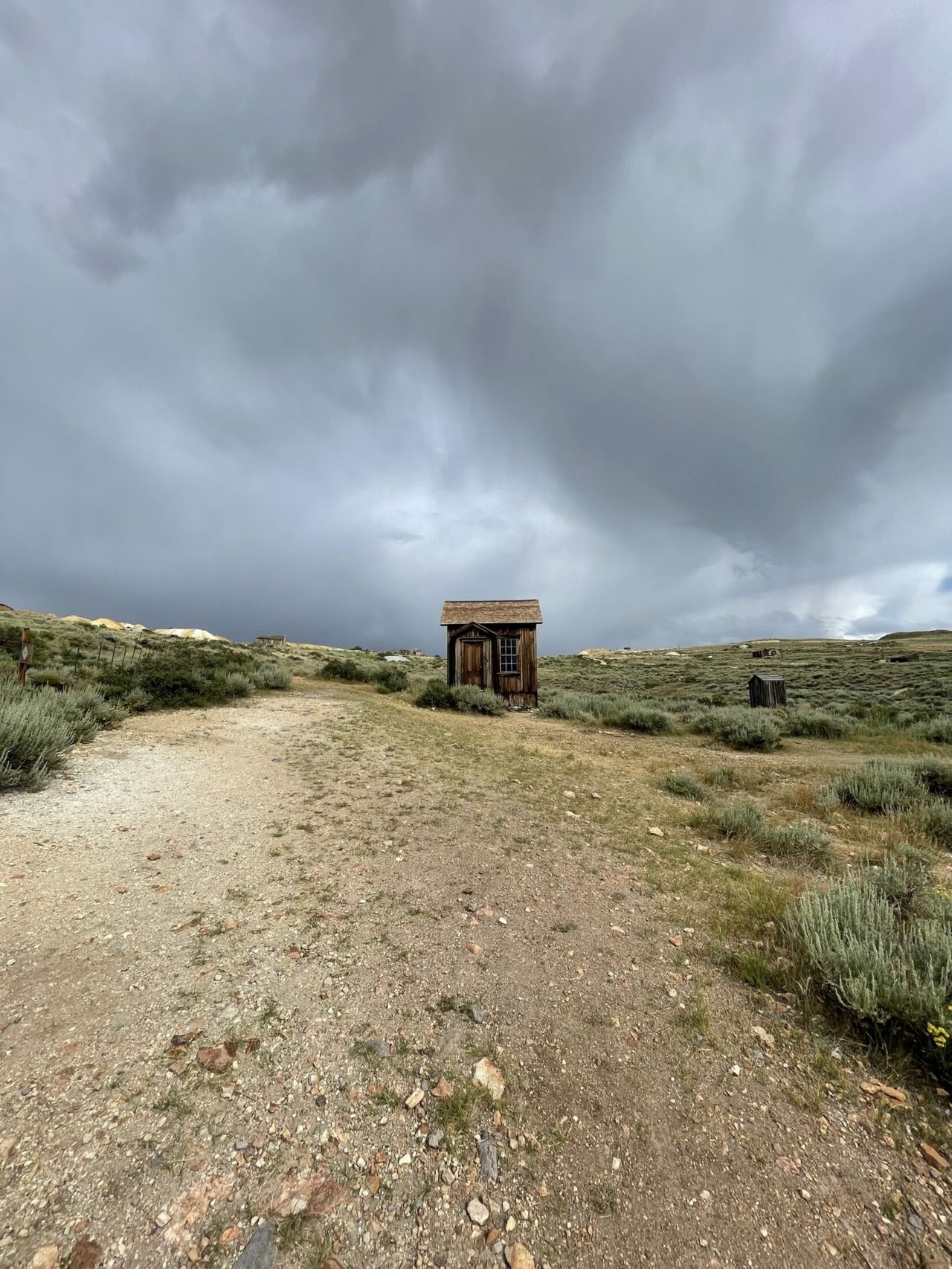 A tiny square house.