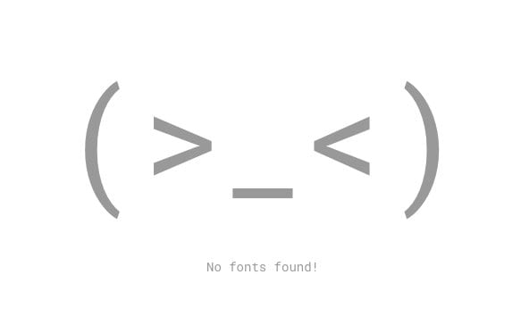 Google Fonts empty state with a squinting text face ( >_< ) above No fonts found!