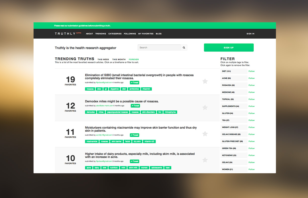 Truthly App Homepage