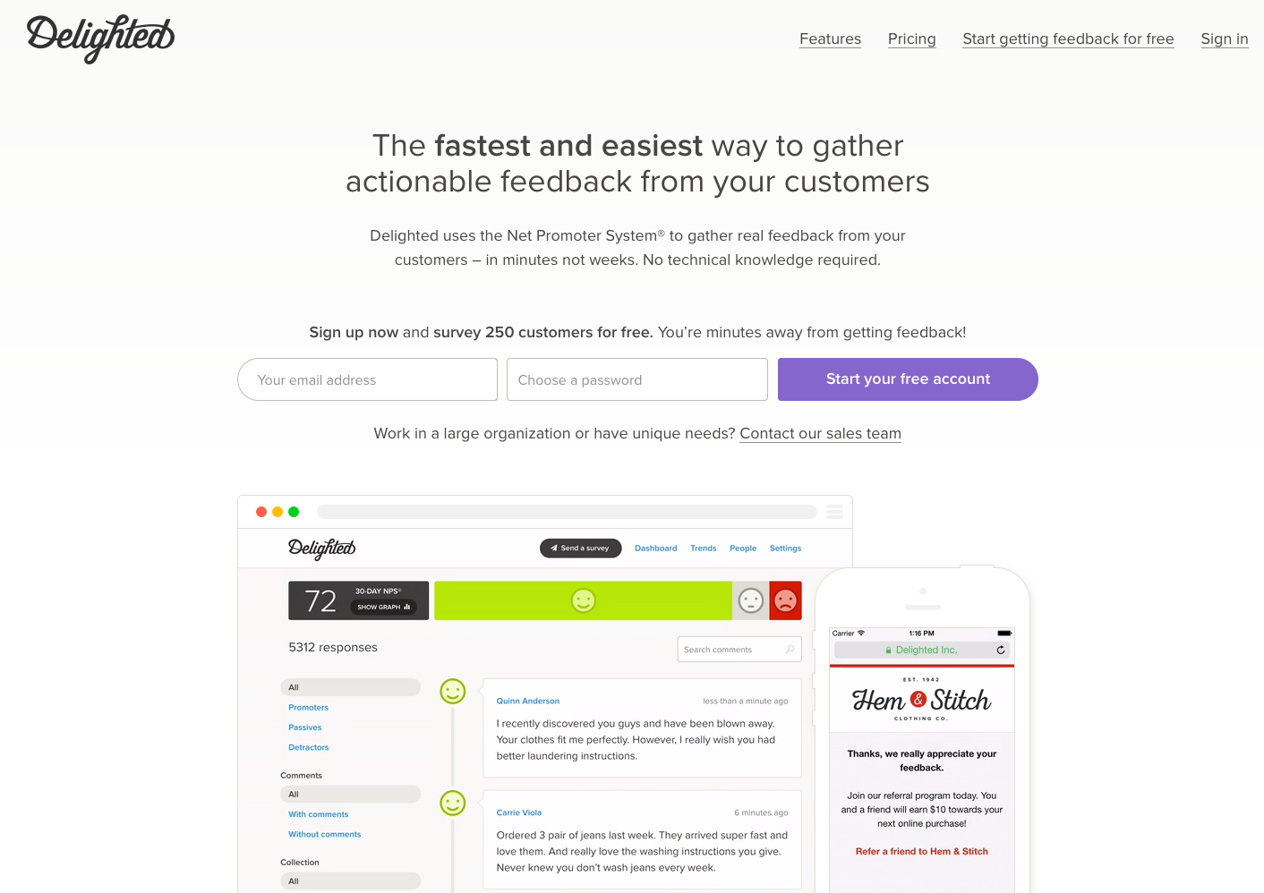 Delighted Net Promoter Score Software