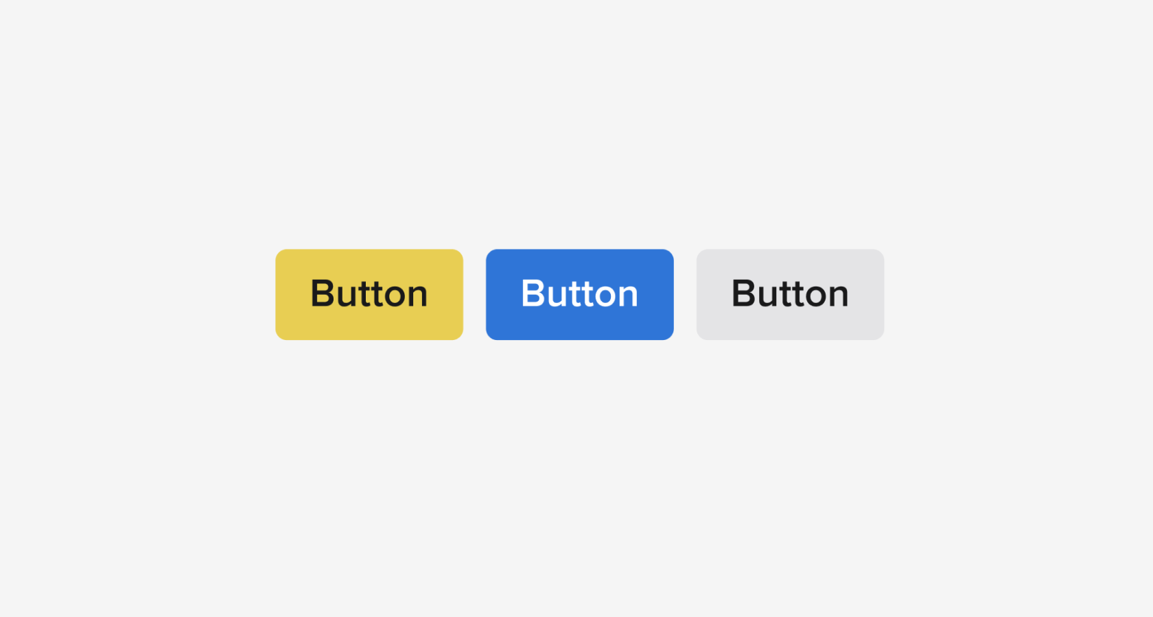 Three UI buttons labeled "Button" in yellow, blue, and light gray styles