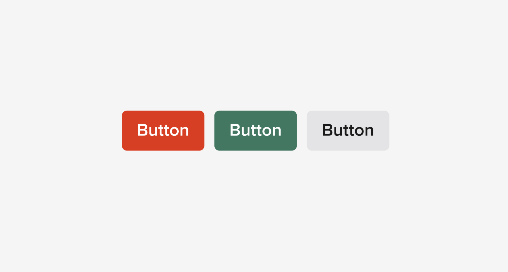 Three UI buttons labeled "Button" in red, green, and light gray styles